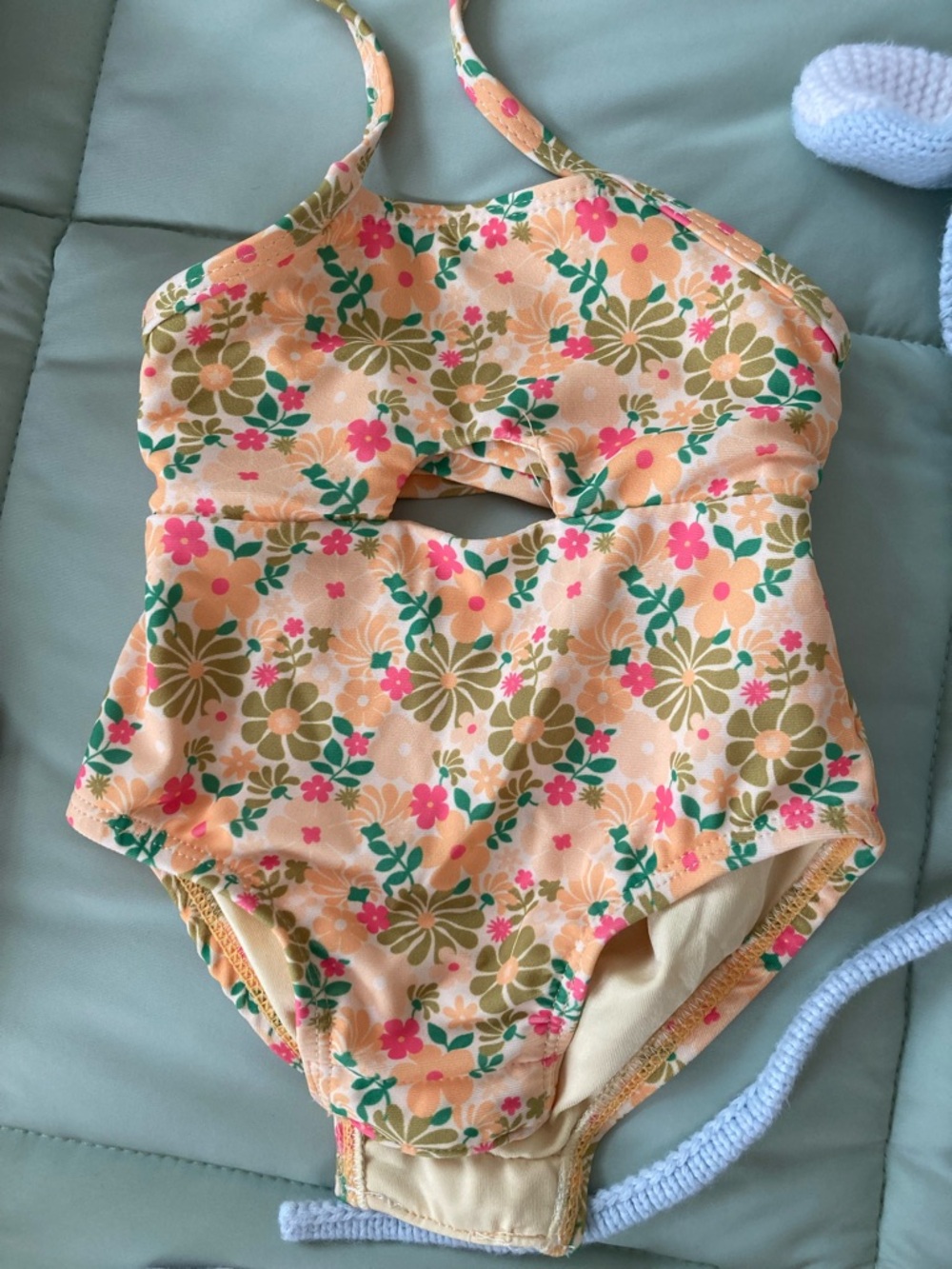 Baby Floral yellow Cutout One-Piece Swimsuit